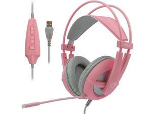 SOMIC Gaming Headset 7.1 Surround Sound for PC, Laptop, Over Ear Wired Headphone with Mic, On Ear Volume Control G238 Pink SOMIC Gaming Headset 7.1 Surround Sound for PC, Laptop, Over Ear Wired Headphone with Mic, On Ear Volume Control G238 Pink
