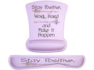 MOSISO Mouse Pad&Keyboard Wrist Rest Support Set, Ergonomic Mousepad Non-Slip Rubber Base Home/Office Pain Relief&Easy Typing Cushion with Neoprene Cloth&Raised Memory Foam, Pink Base Inspiring Words MOSISO Mouse Pad&Keyboard Wrist Rest Support Set, Ergonomic Mousepad Non-Slip Rubber Base Home/Office Pain Relief&Easy Typing Cushion with Neoprene Cloth&Raised Memory Foam, Pink Base Inspiring Words