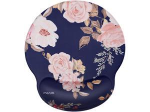 MOSISO Mouse Pad with Wrist Rest Support, Peony Ergonomic Mousepad Non-Slip Rubber Base Comfortable Home/Office Pain Relief&Easy Typing Cushion for Laptop with Neoprene Cloth&Raised Memory Foam, Blue MOSISO Mouse Pad with Wrist Rest Support, Peony Ergonomic Mousepad Non-Slip Rubber Base Comfortable Home/Office Pain Relief&Easy Typing Cushion for Laptop with Neoprene Cloth&Raised Memory Foam, Blue