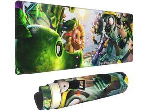 XXL Extended Gaming Mouse Pad Cartoon Large Mousepads with Stitched Edges Waterproof Game Player Keyboard Pad Desk Mat 11.8x31.5 inch PC Accessories Plants