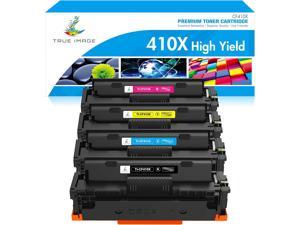 TRUE IMAGE Compatible Toner Cartridge Replacement for HP 410X CF410X CF411X CF412X CF413X to use with Color Pro MFP M477fdw M477fdn M477fnw Pro M452dn M452nw M452dw Printer Toner Ink (4 Pack)