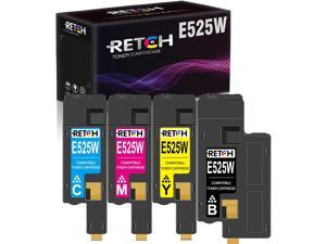 RETCH Compatible Toner Cartridge Replacement for Dell E525w E525 525w 525 for E525w Wireless Color Printer for 593-BBJX 593-BBJU 593-BBJV 593-BBJW (1 Black 1 Cyan 1 Magenta 1 Yellow) RETCH Compatible Toner Cartridge Replacement for Dell E525w E525 525w 525 for E525w Wireless Color Printer for 593-BBJX 593-BBJU 593-BBJV 593-BBJW (1 Black 1 Cyan 1 Magenta 1 Yellow)