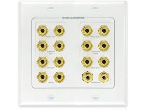 Mediabridge Speaker Wall Plate w/Binding Posts (7 Pair) & RCA (2 Ports) - Limited TIME Offer: Free Mounting Bracket (2-Gang) - 2-Piece Inset Wall Plate for 7.1/7.2 Surround Sound (Part# WP2-B7/S2) Mediabridge Speaker Wall Plate w/Binding Posts (7 Pair) & RCA (2 Ports) - Limited TIME Offer: Free Mounting Bracket (2-Gang) - 2-Piece Inset Wall Plate for 7.1/7.2 Surround Sound (Part# WP2-B7/S2)