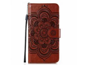 FlipBird Wallet Case Compatible with Oppo Realme 6 Pro Embossed Magnetic Closure Flip PU Leather Case Stand Cover with Credit Card Slots & Lanyard for Oppo Realme 6 Pro Brown