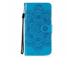 FlipBird Wallet Case Compatible with Oppo Realme 6 Pro Embossed Magnetic Closure Flip PU Leather Case Stand Cover with Credit Card Slots & Lanyard for Oppo Realme 6 Pro Blue