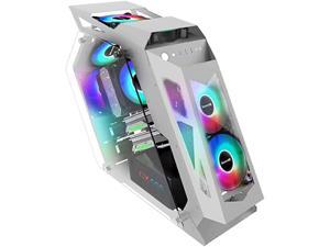 Pc Case,Gaming Computer Case,ATX Case, Large Case with Special-Shaped Tempered Glass, Motherboard M-ATX (Color : White, Size : Without Fan)