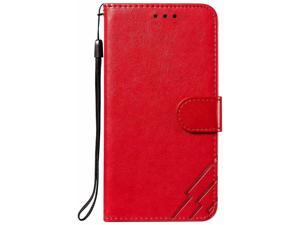 FlipBird Wallet Case Compatible with Galaxy S10 Plus Embossed PU Leather Wallet Phone Case with Card Holder/Kickstand/Lanyard Flip Cover for Samsung Galaxy S10 Plus Red