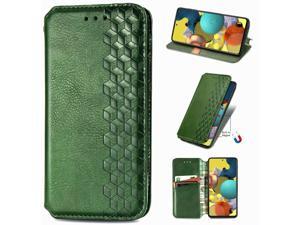 FlipBird Wallet Case Compatible with Galaxy A51 5G PU Leather Magnetic Card Holders Kickstand Wrist Strap Protective Flip Case for Samsung Galaxy A51 5G Green