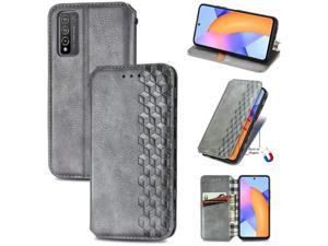 FlipBird Wallet Case Compatible with Huawei Honor 10 X lite PU Leather Magnetic Card Holders Kickstand Wrist Strap Protective Flip Case for Huawei Honor 10 X lite Grey