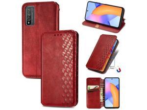 FlipBird Wallet Case Compatible with Huawei Honor 10 X lite PU Leather Magnetic Card Holders Kickstand Wrist Strap Protective Flip Case for Huawei Honor 10 X lite Red