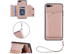 FlipBird Wallet Case for iPhone 7 PlusiPhone 8 Plus Case with Credit Card Holder Soft Skin PU Leather Kickstand Shockproof Magnetic Closure for iPhone 7 PlusiPhone 8 Plus Rose Gold