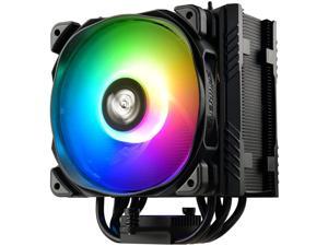 Enermax ETS-T50 Axe Addressable RGB CPU Air Cooler 230W+ TDP for AMD AM4/Intel LGA 1700/1200/1151 Univeral Socket 5 Direct Contact Heat Pipes 120mm PWM Fan Black