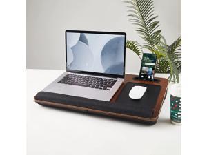 Maupvit Lap Desk,Laptop Table with Cushion Wrist Pad, Mouse Pad ,Tablets Slot, Cellphones Slot,Lap Tray ,Fits up to 17" (Wood Grain)