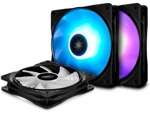 DEEPCOOL RF120 3in1 3X120mm RGB LED PWM Fans with Fan Hub and Extension, Compatible with ASUS Aura Sync