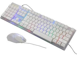 Tf200 Gaming Mechanical Keyboard Mouse Set Rainbow Backlight Wired Mix Backlit Keyboard 104 Keys Anti-ghosting for Gamer Pc Keyboard Mouse Set