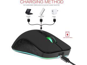 XRFF Wireless Mouse Rechargeable Ultra-Thin Mouse Ergonomic Design Silent Design USB Receiver Waterproof dustproof Comfortable and Durable Laptop PC Universal