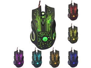 BINGFEI Wired Gaming Mouse USB Optical Mouse 6 Buttons PC Computer Mouse Gamer Mice 4800dpi for Dota 2 LOL Game V6,Black