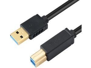 DTECH 3 Feet USB Printer Cable 3.0 A Male to B Male Cord Superspeed Data KVM Wire (1 Meter Black)