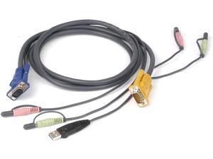 IOGEAR Micro-Lite Bonded All-in-One USB KVM Cable 6 Feet G2L5302U