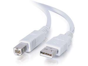 C2G 13172 USB Cable - USB 2.0 A Male to B Male Cable for Printers, Scanners, Brother, Canon, Dell, Epson, HP and more, White (6.6 Feet, 2 Meters)