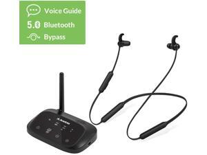 Avantree HT5006 Wireless Headphones Earbuds for TV Watching, Neckband Earphones Hearing Set w/Bypass Bluetooth Transmitter for Optical Digital, RCA, 3.5mm Ported TVs, Plug n Play, No Delay Avantree HT5006 Wireless Headphones Earbuds for TV Watching, Neckband Earphones Hearing Set w/Bypass Bluetooth Transmitter for Optical Digital, RCA, 3.5mm Ported TVs, Plug n Play, No Delay