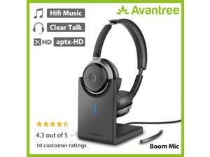 Avantree Bluetooth 5.0 Headset for Computer PC, aptX HD Superior Music Sound, Low Latency Wireless On Ear Headphones with Boom Mic, Charging Stand for Home Office, Skype, Calls, TV - Alto Clair Avantree Bluetooth 5.0 Headset for Computer PC, aptX HD Superior Music Sound, Low Latency Wireless On Ear Headphones with Boom Mic, Charging Stand for Home Office, Skype, Calls, TV - Alto Clair