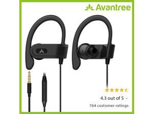 Avantree Sports Headphones Wired with Microphone, Sweatproof Running Over Ear Earphones with Ear Hook, in Ear Jogging Earbuds for Workout Exercise Gym Compatible with iPhone, Cell Phones - E171 Avantree Sports Headphones Wired with Microphone, Sweatproof Running Over Ear Earphones with Ear Hook, in Ear Jogging Earbuds for Workout Exercise Gym Compatible with iPhone, Cell Phones - E171