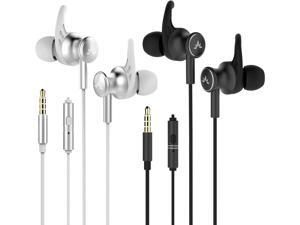 Avantree 2-Pack Sports Earbuds Wired with Microphone, Sweatproof Running Earphones with Earfin, Metal in Ear Headphones for Workout Exercise Gym, Compatible with iPhone iPod Android Phones PC - ME12 Avantree 2-Pack Sports Earbuds Wired with Microphone, Sweatproof Running Earphones with Earfin, Metal in Ear Headphones for Workout Exercise Gym, Compatible with iPhone iPod Android Phones PC - ME12