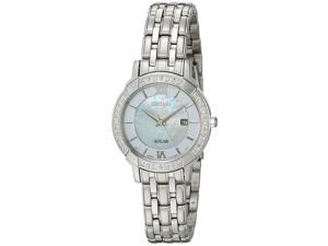 Seiko SUT277 Womens Solar Classic Diamond Dress Bracelet Pearl Dial Silver Watch Seiko SUT277 Womens Solar Classic Diamond Dress Bracelet Pearl Dial Silver Watch