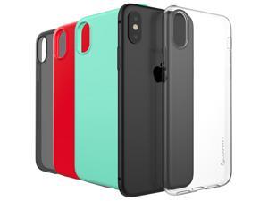 Luvvitt Clarity Case for iPhone X  XS Slim Flexible TPU Rubber Cover  4 Pack Bundle
