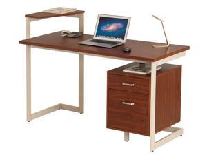 ProHT Home Office Computer Desk with Two Drawers, Walnut, 05017 ProHT Home Office Computer Desk with Two Drawers, Walnut, 05017