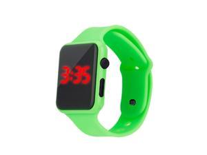 Student Fashion Rectangle Watch Intelligent Electronic LED Watch-green