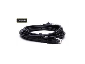 100-Pack LOT of 5-Foot Cat5e RJ45 Ethernet Network Patch Cables - Black 100-Pack LOT of 5-Foot Cat5e RJ45 Ethernet Network Patch Cables - Black