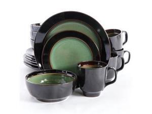 Gibson Home Elite Bella Galleria 16 Piece Dinnerware Set, Green