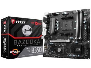 MSI Motherboard B350M BAZOOKA AMD B350 Chipset AM4 DDR4 Memory 1 x PCI Express 3.0 x 16 Micro ATX