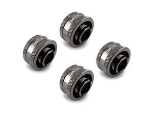 XSPC G1/4" to 1/2" ID, 3/4" OD Compression Fitting V2 for Soft Tubing, Black Chrome