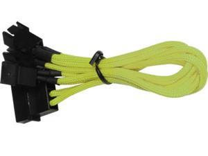 4-Pin Molex to 3x 3-Pin PC Case Fan Adapter Cable - Braided - Yellow 4-Pin Molex to 3x 3-Pin PC Case Fan Adapter Cable - Braided - Yellow