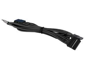 Black 4-Pin to 3x SATA Cable Cord Premium Braided Adapter PC Computer