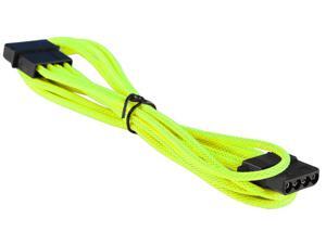Yellow 4-Pin Molex Single Cable Premium Braided Male to Female Molex Extension Yellow 4-Pin Molex Single Cable Premium Braided Male to Female Molex Extension
