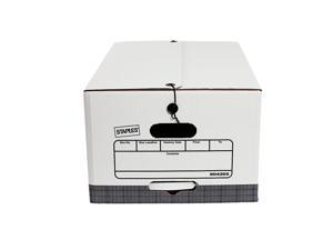 Staples Medium Duty String & Button Corrugated Boxes Ltr/Lgl White/Gray 4/PK Staples Medium Duty String & Button Corrugated Boxes Ltr/Lgl White/Gray 4/PK