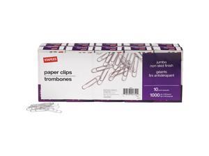 Staples Jumbo Paper Clips Nonskid 10/Pack with 100/box (A7026606/72577) 472514 Staples Jumbo Paper Clips Nonskid 10/Pack with 100/box (A7026606/72577) 472514
