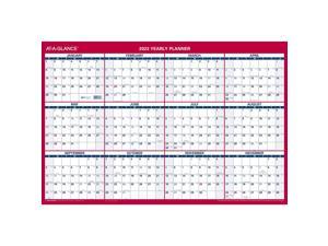 2023 AT-A-GLANCE 36"" x 24"" Yearly Wet-Erase Wall Calendar Reversible Red/Blue