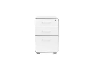 Poppin Stow 3-Drawer Vertical File Cabinet Mobile/Pedestal White Letter/Legal 20