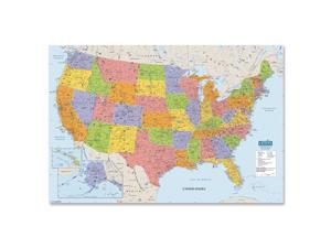 House Of Doolittle Laminated United States Map 50"x3" Multi-Color 720 House Of Doolittle Laminated United States Map 50"x3" Multi-Color 720