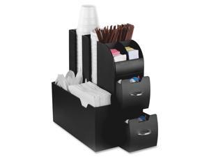 Mind Reader Coffee Condiment Caddy Organizer 5 2/5 x 11 x 12 3/5 Black CAD01BLK Mind Reader Coffee Condiment Caddy Organizer 5 2/5 x 11 x 12 3/5 Black CAD01BLK