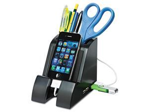 Victor Smart Charge Pencil Cup with USB Charging Hub Black PH600