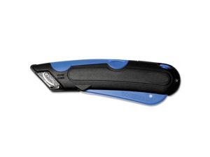 COSCO 091508 Easycut Cutter Knife w/Self-Retracting Safety-Tipped Blade- Black/Blue COSCO 091508 Easycut Cutter Knife w/Self-Retracting Safety-Tipped Blade- Black/Blue