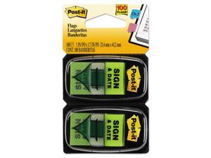 Post-it Arrow Message 1" Page Flags "Sign and Date" Green 2 50-Flag Dispensers Post-it Arrow Message 1" Page Flags "Sign and Date" Green 2 50-Flag Dispensers