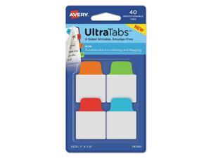 Avery Ultra Tabs Repositionable Tabs 1 x 1.5 Pastel:Blue Green Pink Purple 40/Pk Avery Ultra Tabs Repositionable Tabs 1 x 1.5 Pastel:Blue Green Pink Purple 40/Pk