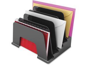 Deflect-O Small Inclined File Sorter 5 Compartment Black 34504 Deflect-O Small Inclined File Sorter 5 Compartment Black 34504